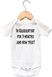 Quarantine for 9 months Onesie Baby Onesie (0-3m) WHITE, expecting dad gift, fathers day gift, gender neutral coming home outfit, newborn boy photography shirt, rainbow baby bodysuit, boy first birthday