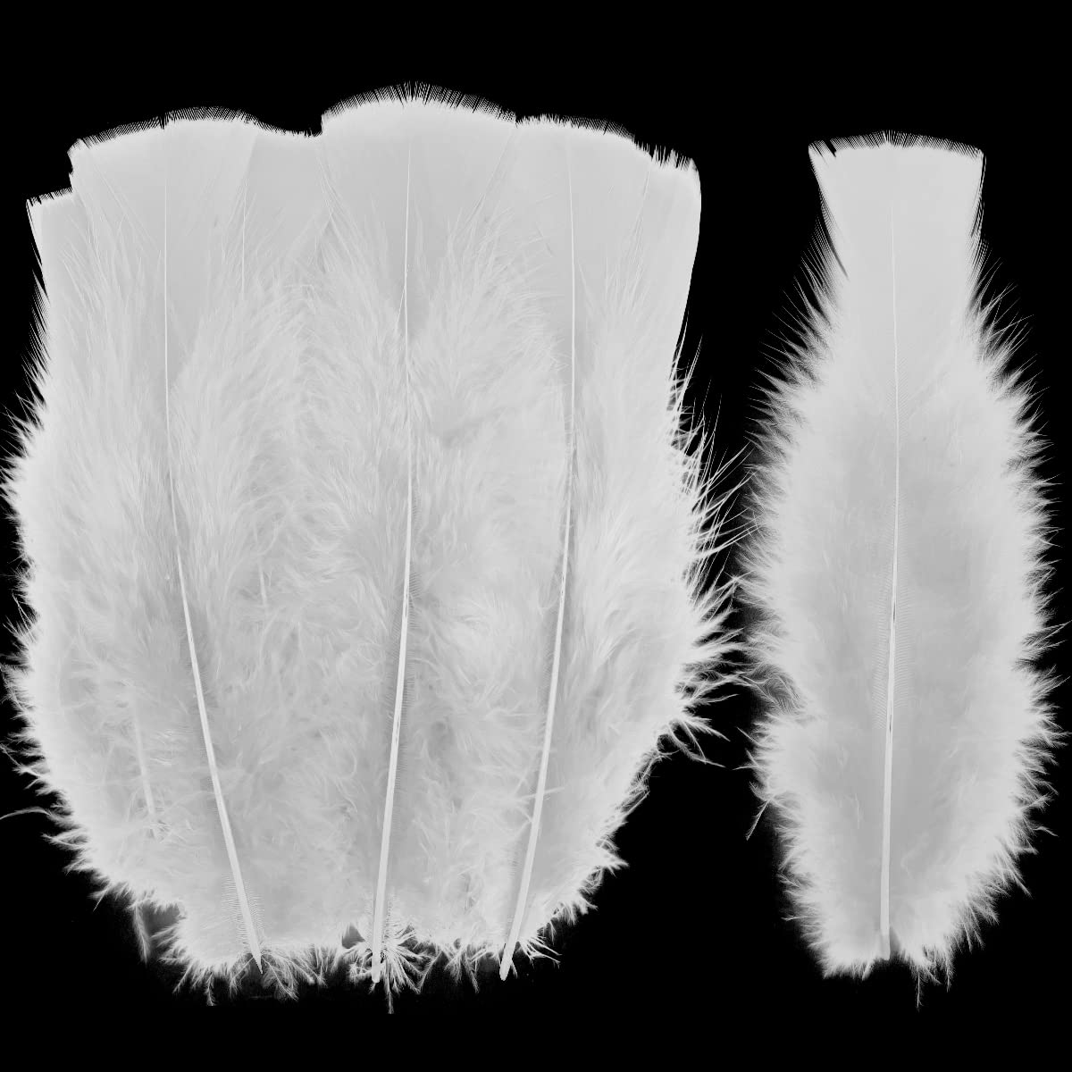100pcs Turkey Flat Feathers Loose Dyed Colorful Feathers for Craft Hats Masks Jewelry Decoration 2.5-8inch White CDY-HJM-100PCS