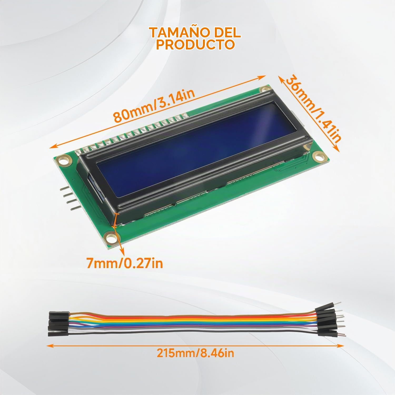 16x2 Modulo LCD Display Bundle con Interfaz I2C 2x16 Caracteres Compatible con Raspberry Pi