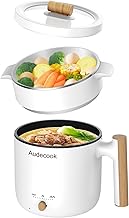 Audecook Hot Pot Electric with Steamer, 1.8L Porta...