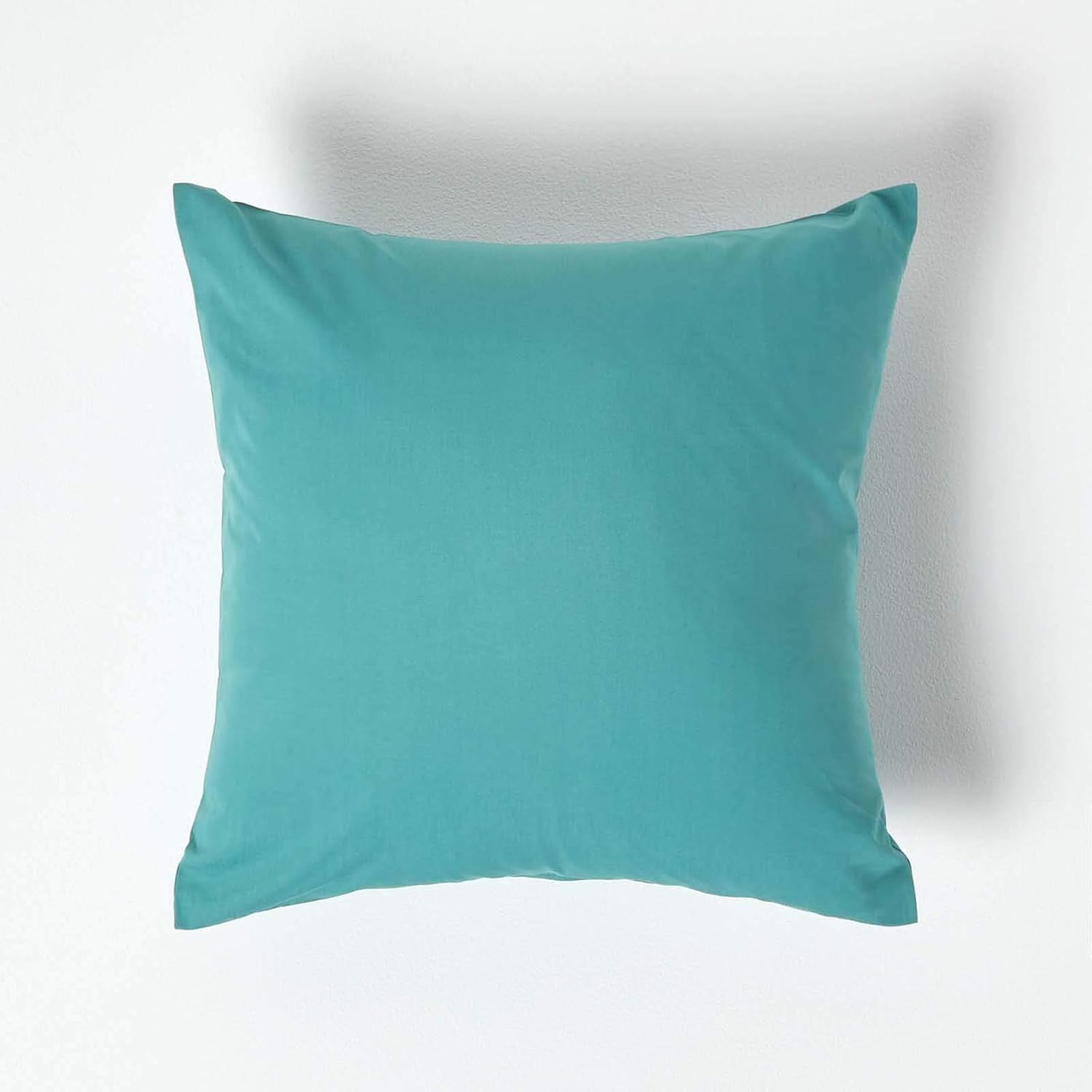 HOMESCAPES Teal Pure Egyptian Cotton Euro Size Pillowcase 40 x 40 cm 200 TC 400 Thread Count Percale Equivalent Pillow Case with Zip