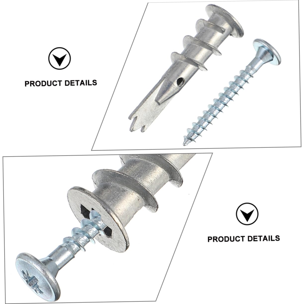 ABOOFAN 200pcs Metal Self-Drilling Drywall Anchors Strong Expansion Force Wall Anchors for Drywall Fixing