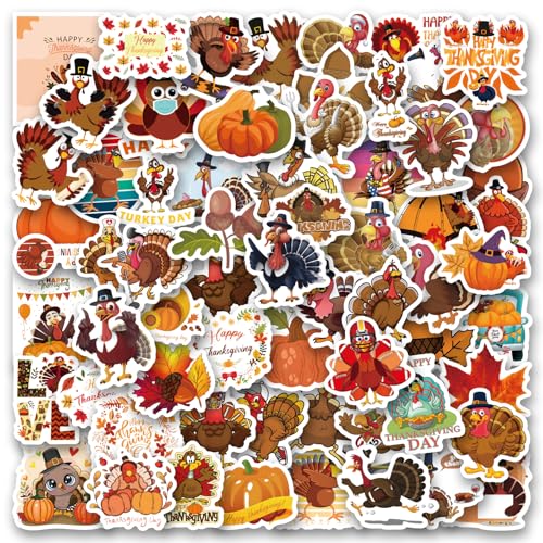 Thanksgiving Stickers 150 Pcs Cute Thanksgiving Vinyl Stickers for Water Bottles Envelopes Scrapbooking Crafts Funny Fall Hoilday Stickers for Kids Teens Adults
