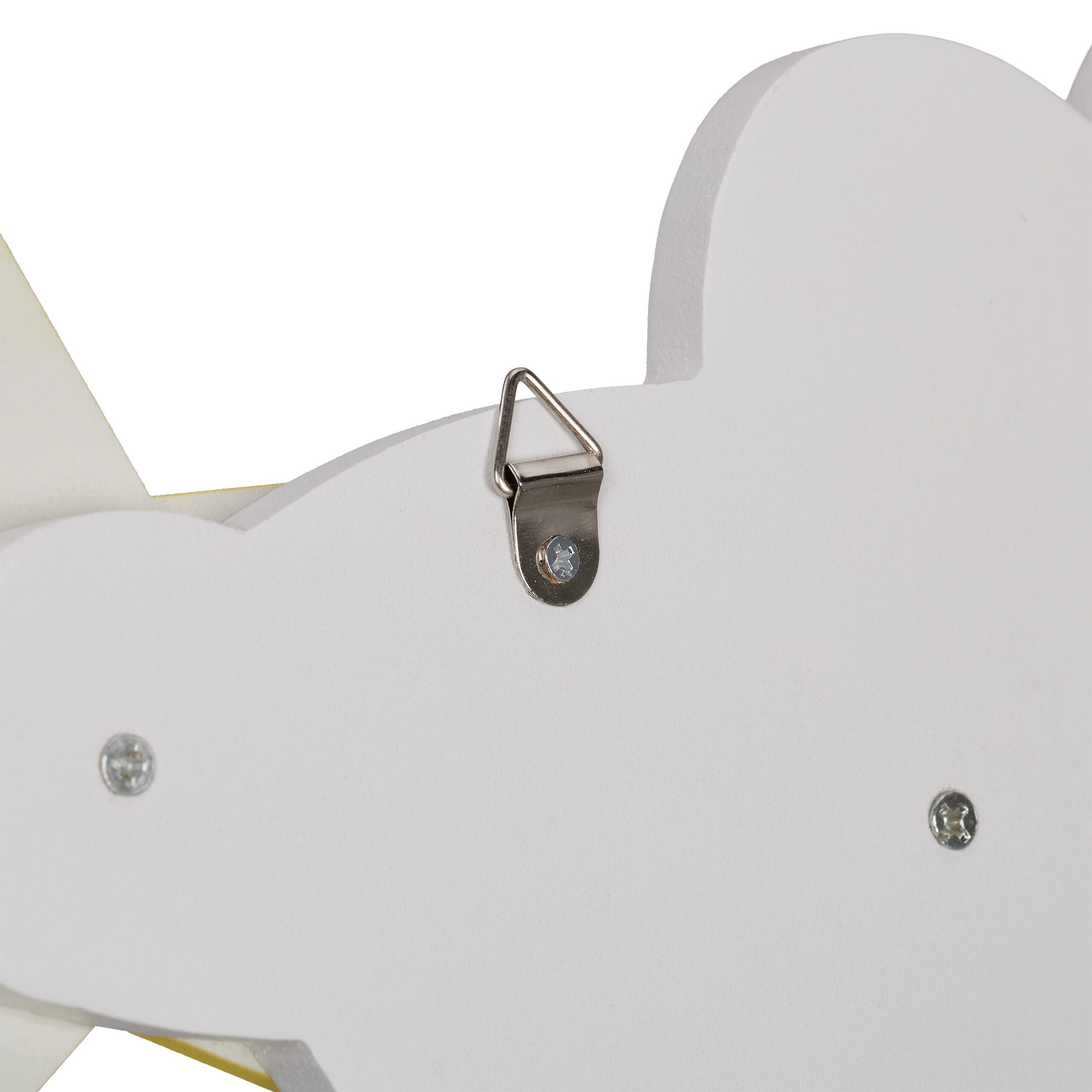 Relaxdays Perchero Infantil Nube, Colgador Pared, 16,5x34,5x5 cm, MDF, Ganchos Guardarropa Niños, Cielo Nocturno, Blanco