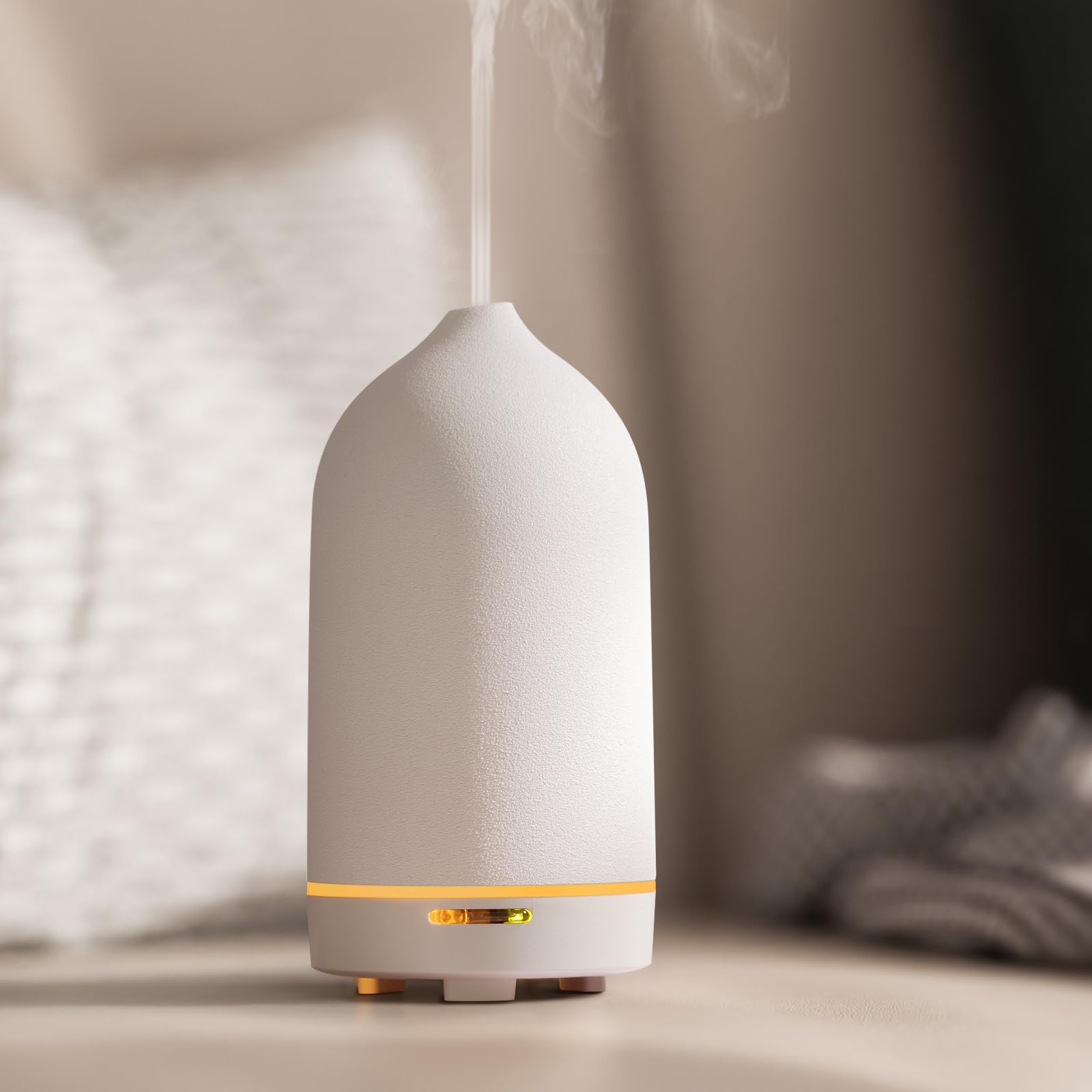 JESMAY Diffusore di aromi per oli essenziali, 120 ml, umidificatore di alta qualità, diffusore di oli essenziali in ceramica, senza BPA, per camera da letto, ufficio, spa (bianco)