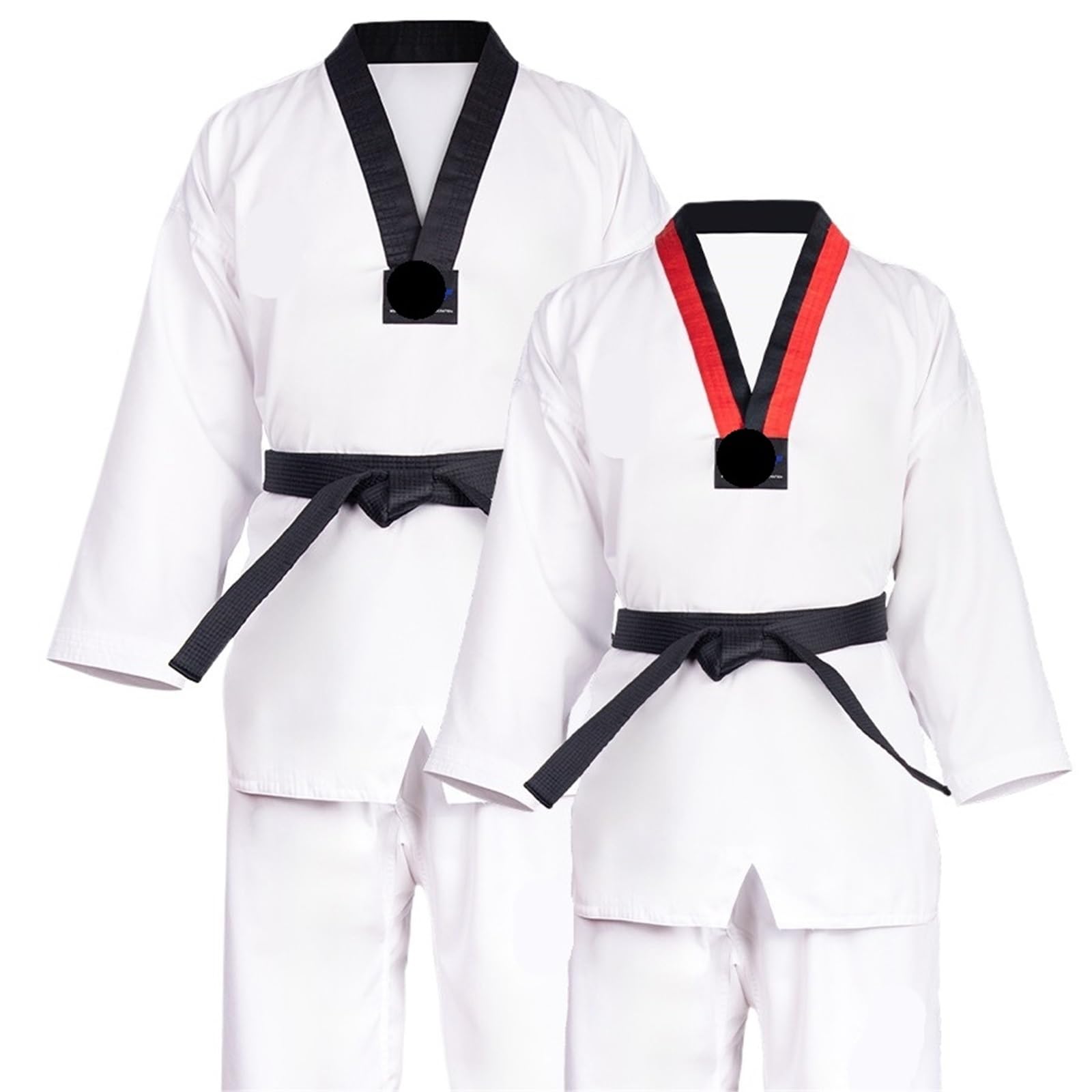 Uniforme con Cinturón Taekwondo Dobok Ropa Traje de Karate Uniforme de Taekwondo Ropa de Karate Manga Larga(XL 170)