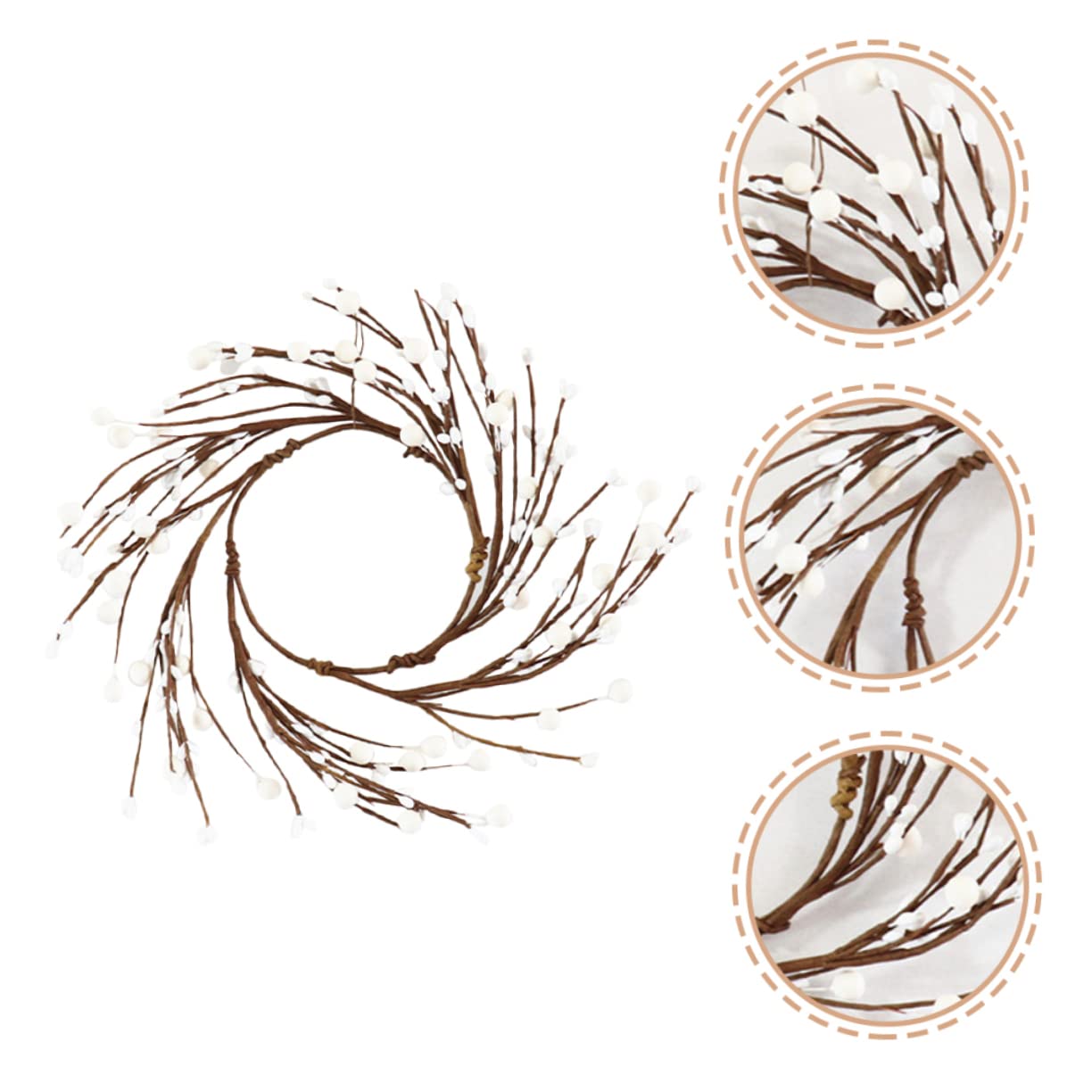 CORHAD Christmas Votive Candle Holder Ring Fake Berries Decor Red Berries Wreath Halloween Thanksgiving Accessory