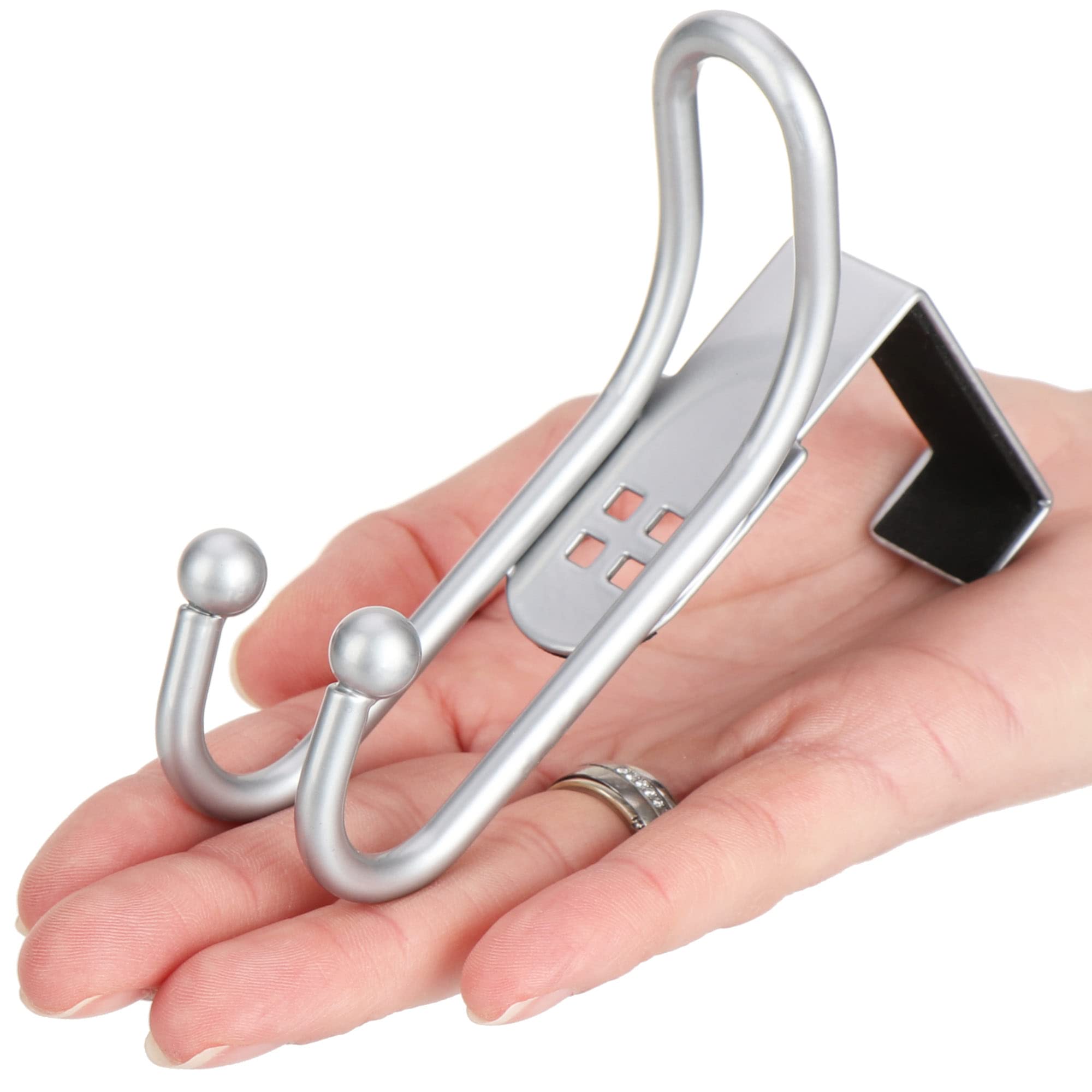 com-four® 8x Ganci per Porte Doppi con Protezione in Schiuma - Ganci Appendiabiti per Appendere Senza Forare