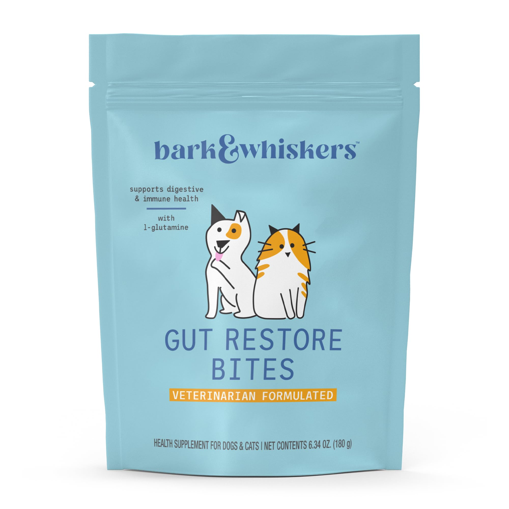 Dr. Mercola Bark & Whiskers Gut Restore Bites, 6.34oz (180 g), Supports Digestive and Immune System, Non-GMO