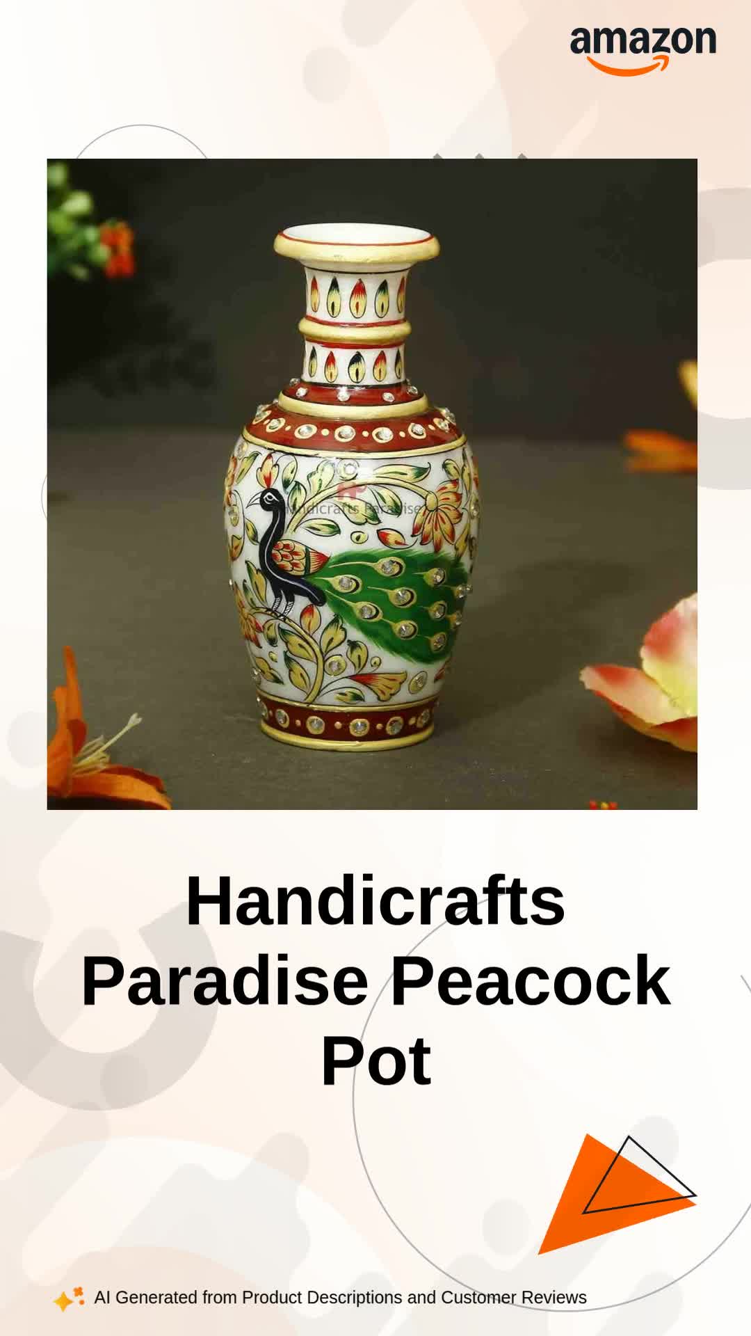 Buy Handicrafts Paradise 6 Inch Handcrafted Marble Flower Vase