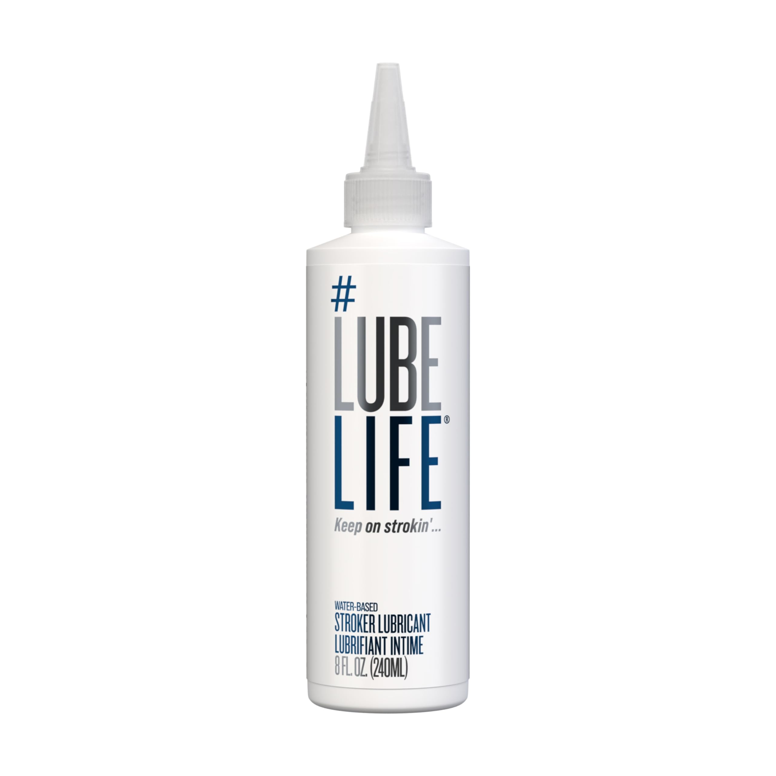 LUBELIFE Water Based Stroker Lube, Personal Lubricant, Toy Safe, 8 Fl Oz | Slick water-based stroker lube made for men and solo play, toy-safe glide, body-safe ingredients, works with sleeves and toys