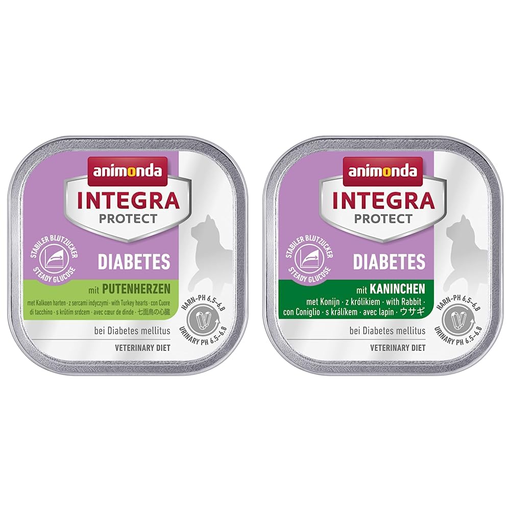 animonda Integra Protect Diabetes Katze & animonda Integra Protect Diabetes Katze, Diät Katzenfutter, Nassfutter bei Diabetes mellitus, mit Kaninchen, 16 x 100 g