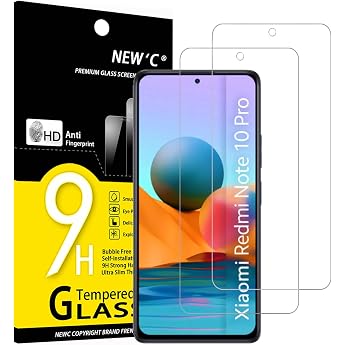 NEW'C Screen Protector for Xiaomi Redmi Note 10 Pro/10 Pro Max 4G for Tempered Glass