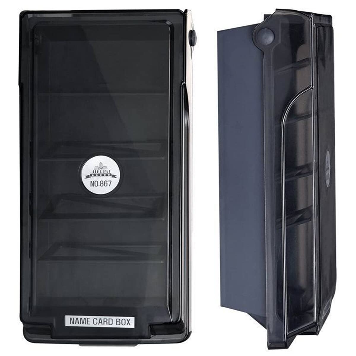 SANON Porta Biglietti Da Visita - Scatola Organizer Con Divisori A-Z, Capacità 1000 Carte, Metallico - Foto 14