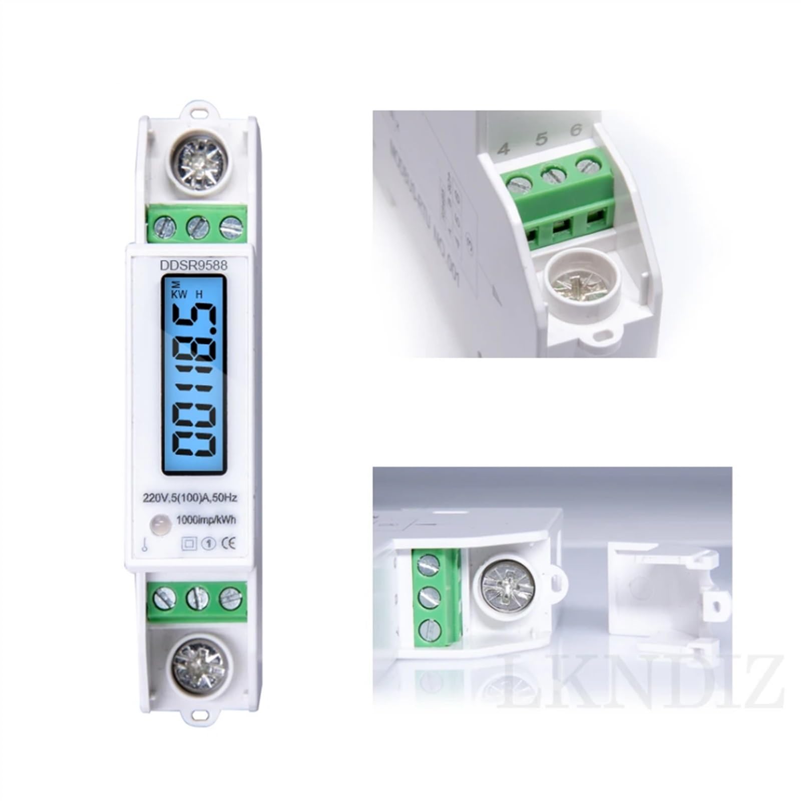 1P cyfrowy watomierz, woltomierz, amperomierz, podświetlenie LCD, wyświetlacz, szyna DIN, miernik KWH, AC 230 V, 5-100 A, RS485 (cyfrowy z światłem)