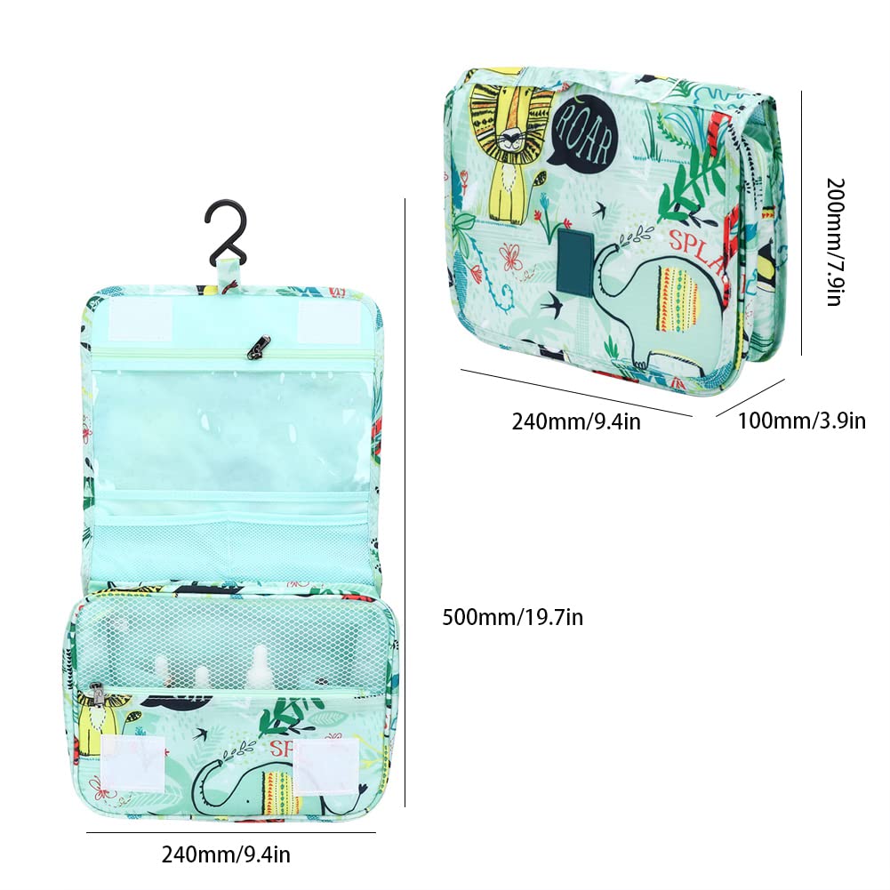 Cocoarm Borsa da Toilette Portatile Borsa per Cosmetici Impermeabile Poliestere e PVC con Gancio per Appendere Organizzatore Multistrato Maniglia Leggera per Viaggi Bagno Trucco 24 X 10 X 20 Cm