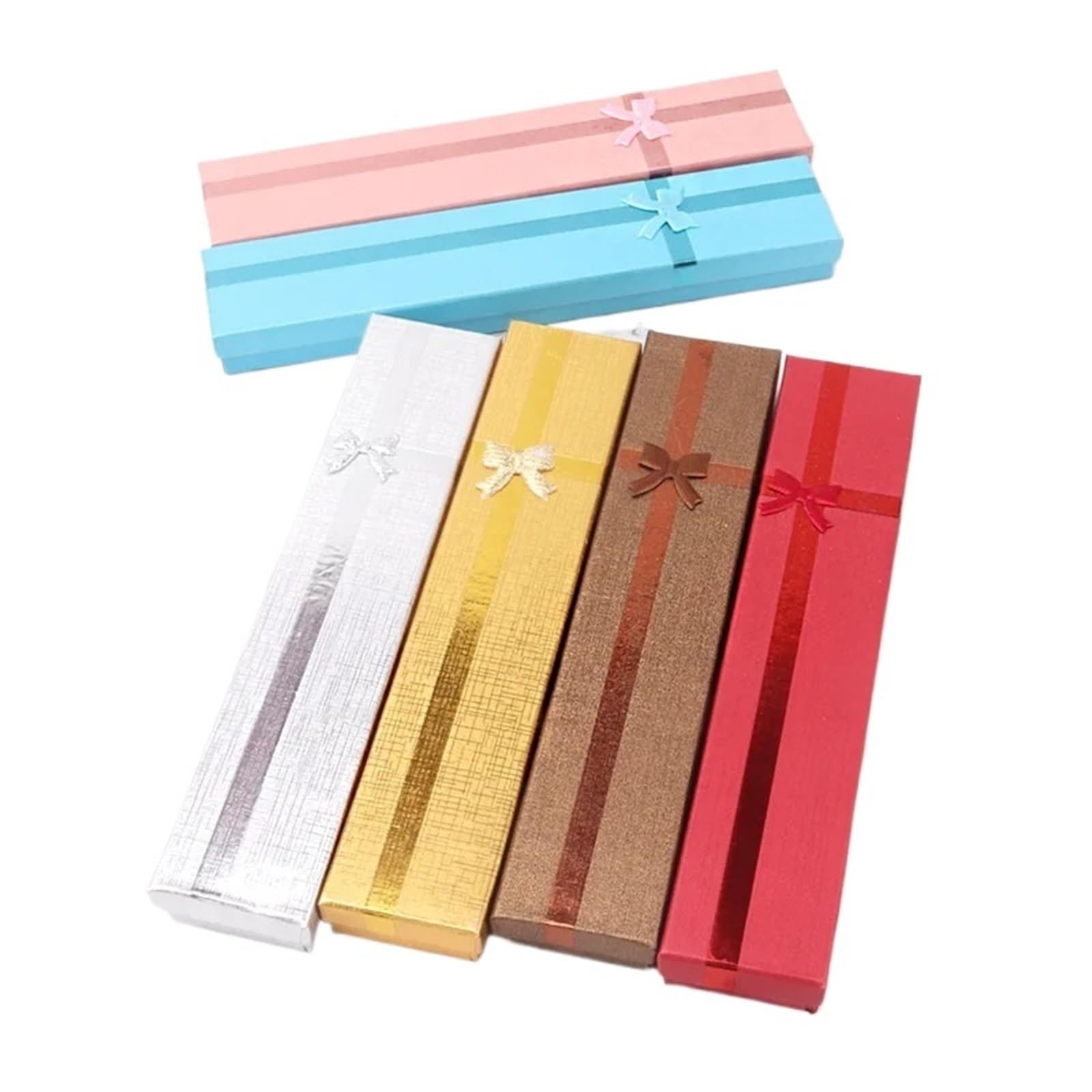 Qvorlth Small Gift Boxes 12PCS Bowknot Jewelry Box Earring Necklace Storage Paper Bronzing Display Gift Case