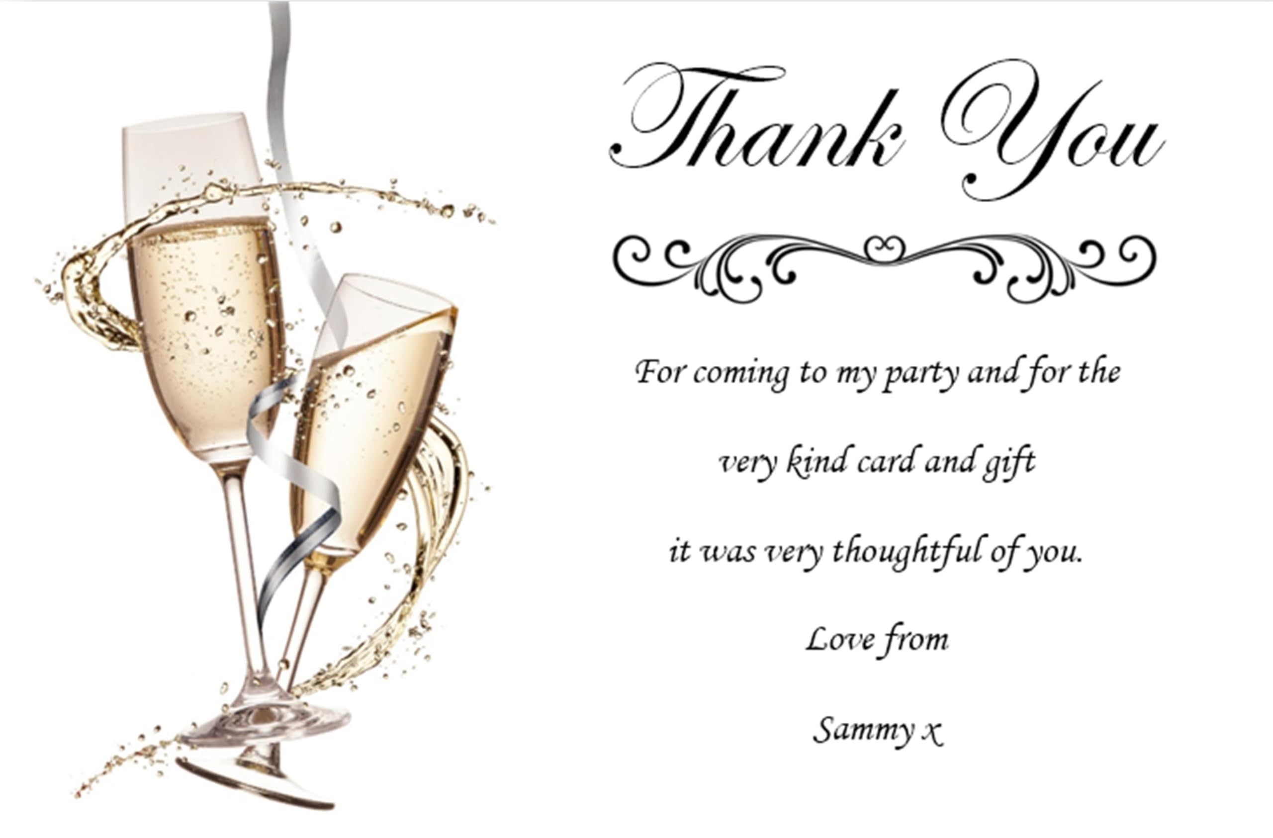 Personalised Thank You/Thankyou Cards Ref TH2 Can be made for ALL OCCASIONS, Birthday/Engagement/Wedding/Christening/Holy Communion ect... (40)