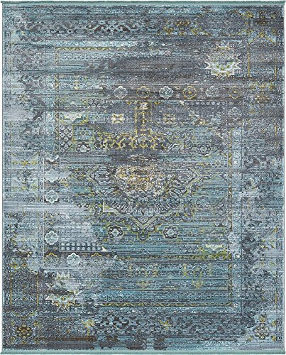 Tapete decorativo Unique Loom 255x305 cm Turquesa/Marfil