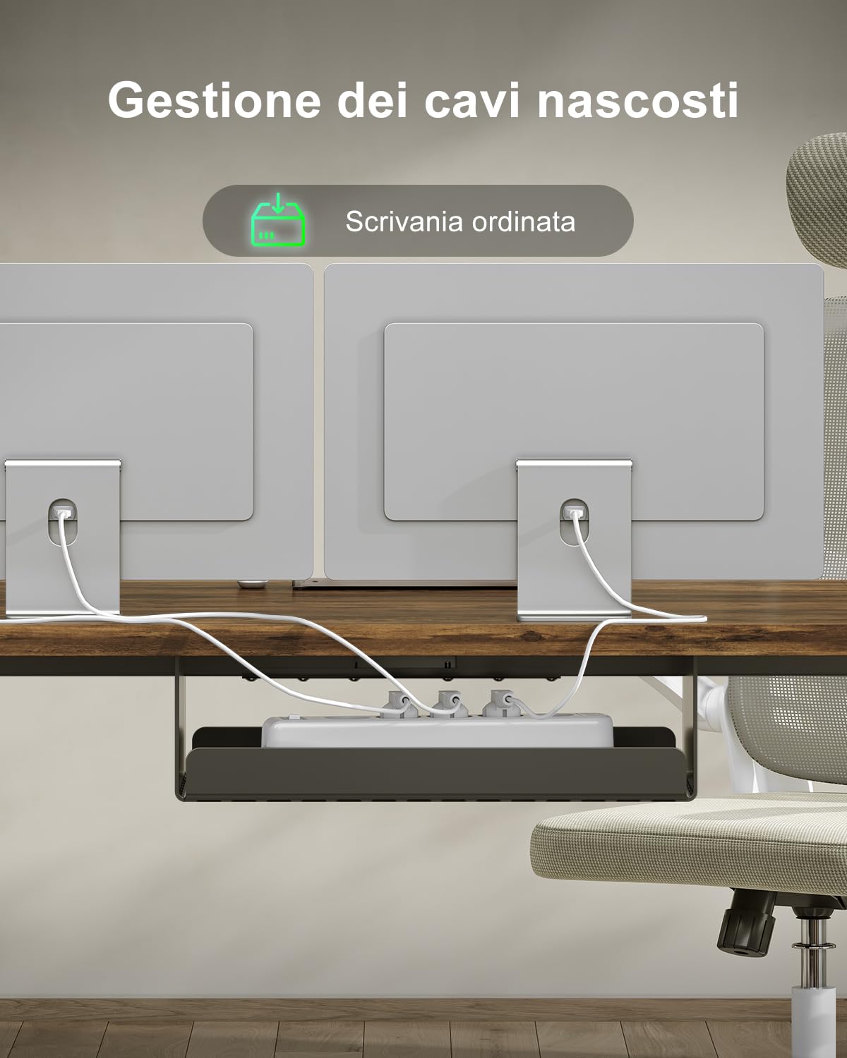 Devoko Scrivania Regolabile in Altezza 200x100 cm Marrone Ufficio con Ruote | Gestione cavi e Type-C, 4 livelli memoria, anticollisione, Regolazione fluida, silenziosa, ergonomica per ufficio e casa.