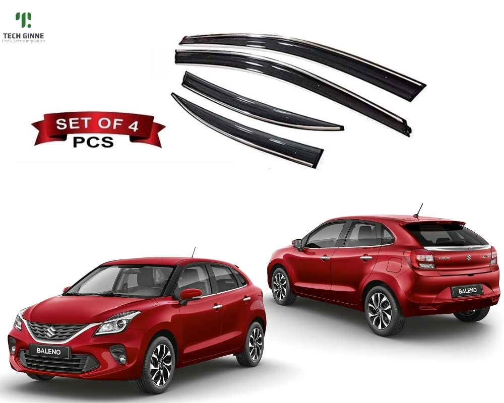 Tech Ginne- Onstore Car Window Side Deflector Rain Door Visor for Tata Indica Set of 4 Pc Baleno