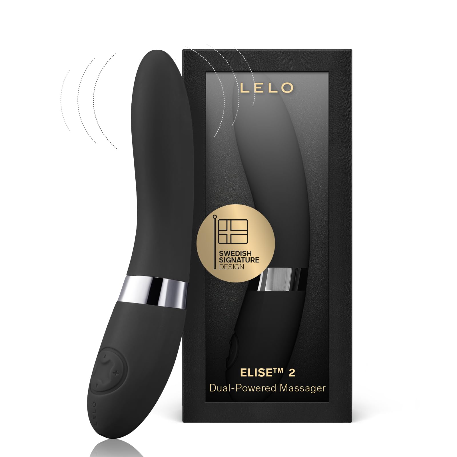 LELO ELISE 2, Black, Massaggiatore Vibrante a 2 Motori per il Massaggio Sensuale, Vibratori, Vibratori Donna