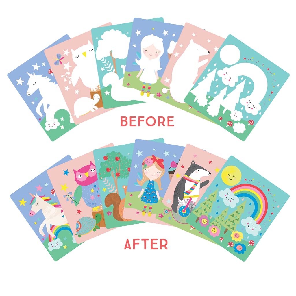 Floss & Rock Rainbow Fairy Magic Color Changing Watercard Art cavalletto Pad (6 fogli, 210 mm x 210 mm)