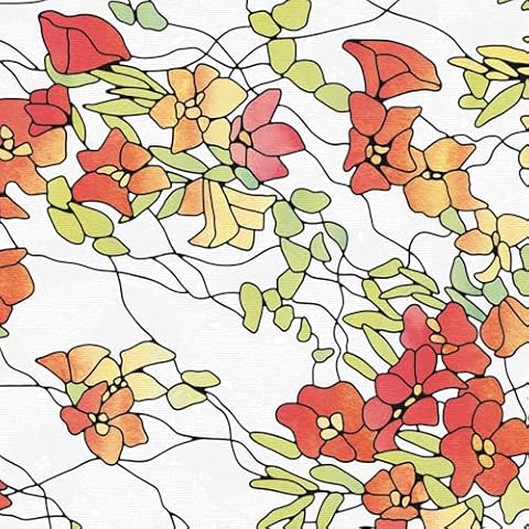 UNI Window Film Static Clings Non Adhesive 3D Stained Glass Window Decals UV Protection (Marigold, 37.4 x 24.4 Inch) Cover