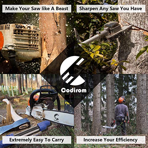 Codirom Chainsaw Sharpener 2 in 1 Easy File Sharpener .325 3/8 3/8P (3/8, 13/64)