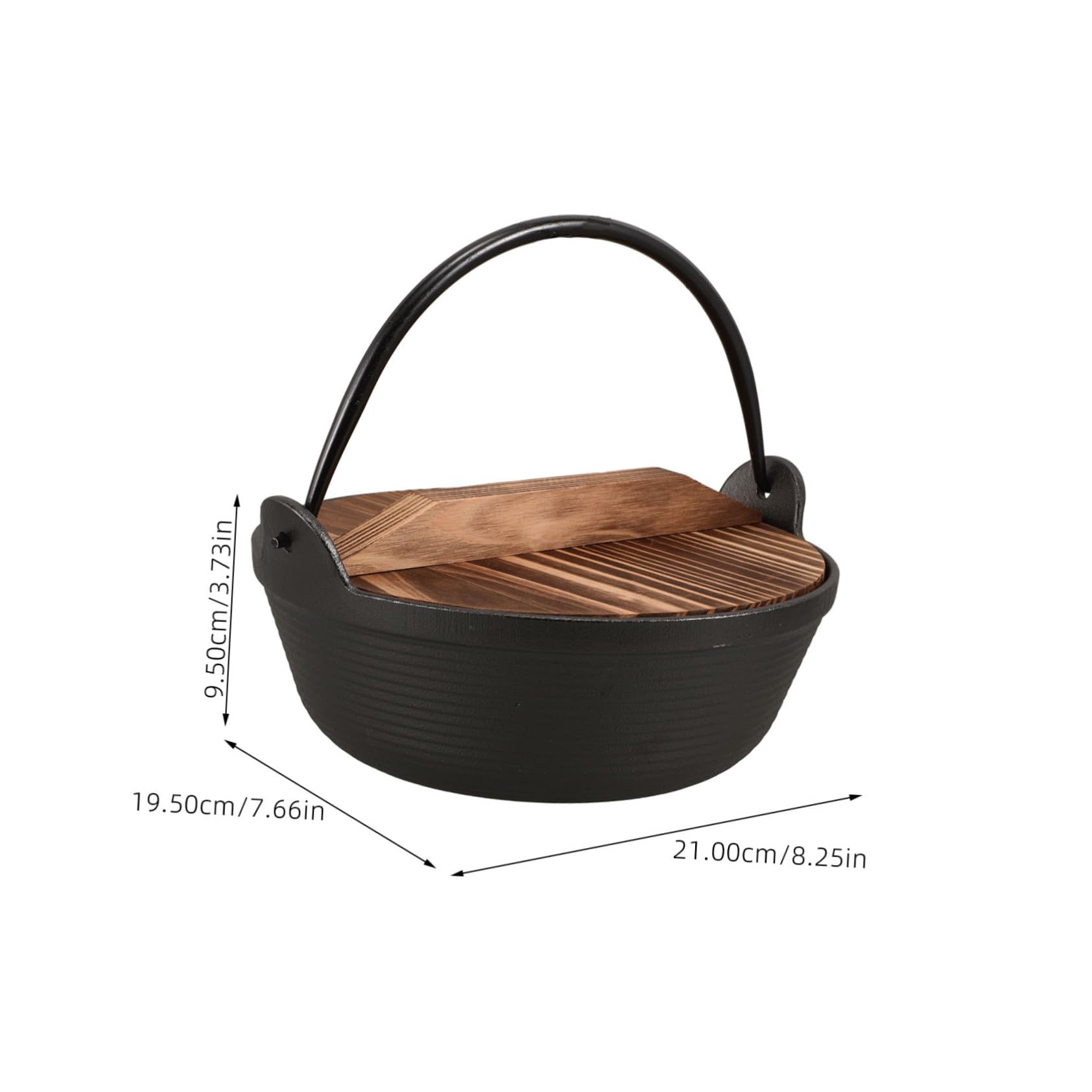 Kisangel Japanese Cast Iron Saucepan Camping Cooking Pot Outdoor Cooking Equipment Stove with Lid