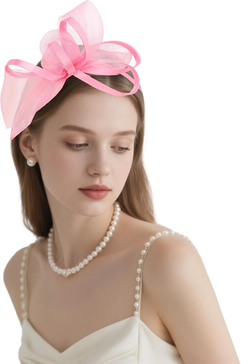 AMCAMI Fascinators Hats with Feather for Women 2026 Derby Hats Small Tea Party Hat with Headband - Image 4