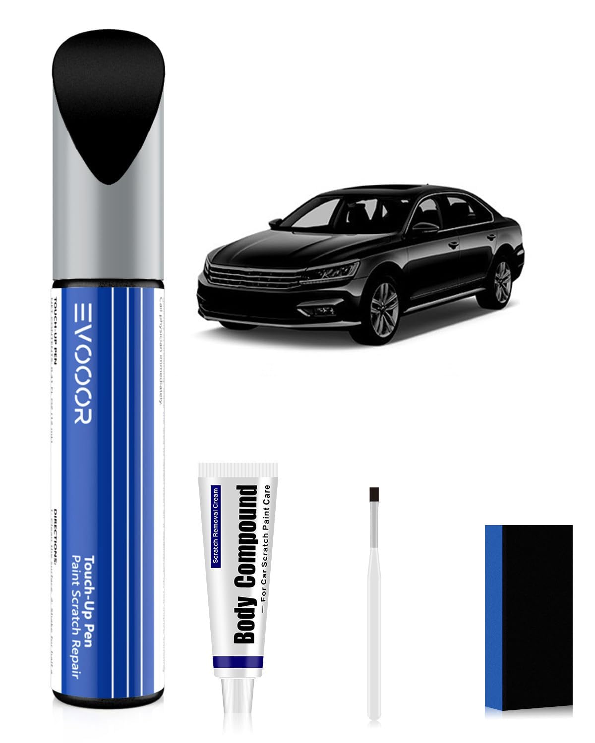 (LC9Z/Z4) Black Magic Perl/Preto Magic Perol Autolack Nachbesserung Kit mit Kratzer-Entferner für Volkswagen/VW, Kratzer Reparatur für Auto, Schnelle & Einfache Lösung zur Reparatur