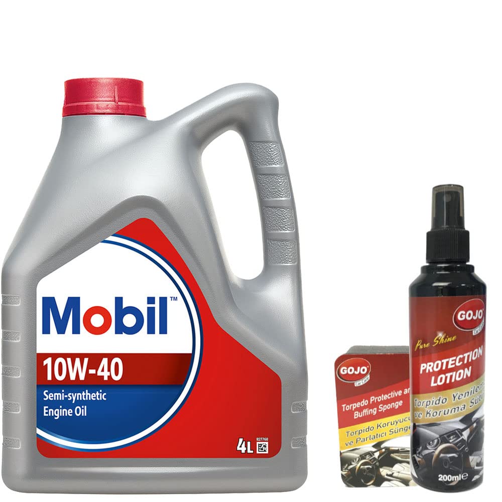 Mobil 10W40 Motor Yağı 4 L + 00117 Gojo Araç Bakım Seti