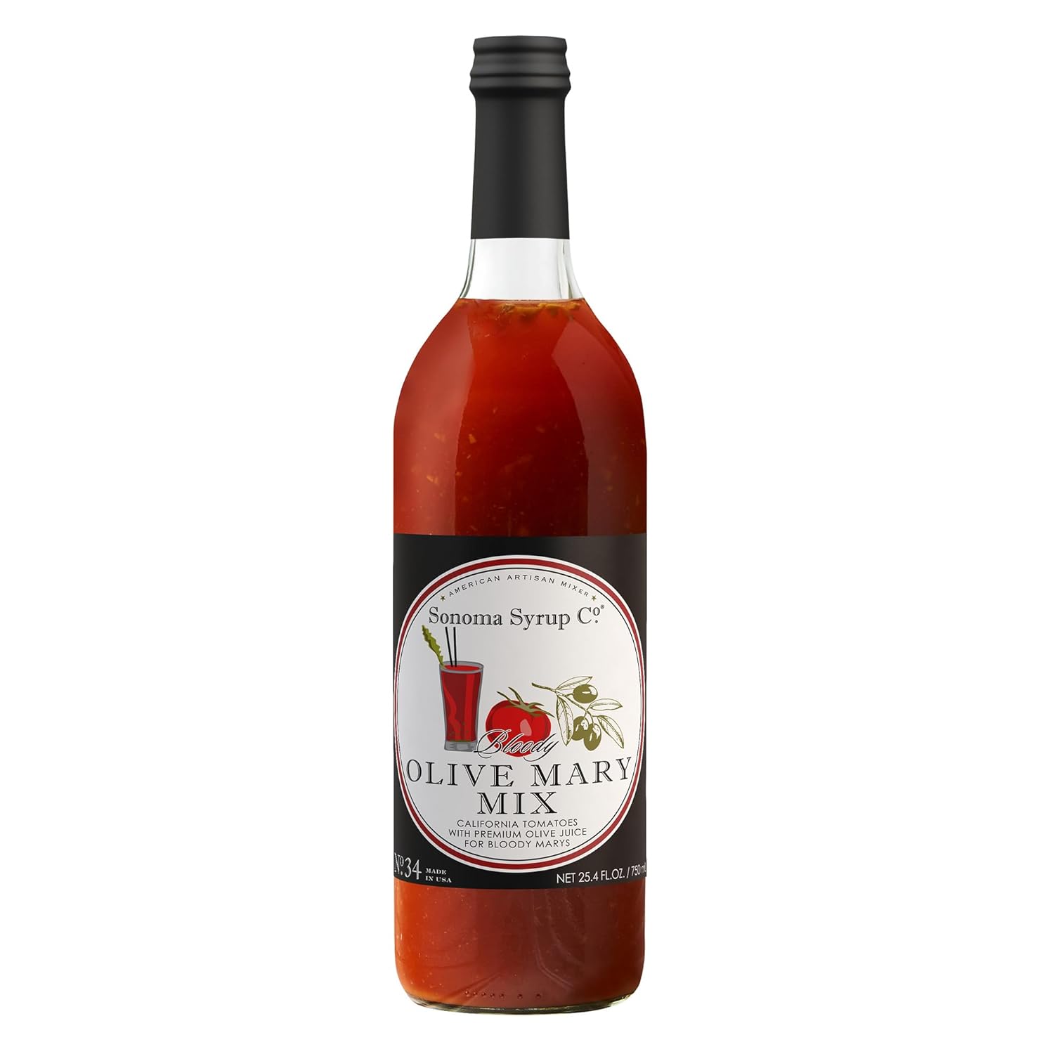 Sonoma Syrup Co Pure Olive Juice 25.4 Fl Oz Bar Mixer for Dirty Martini