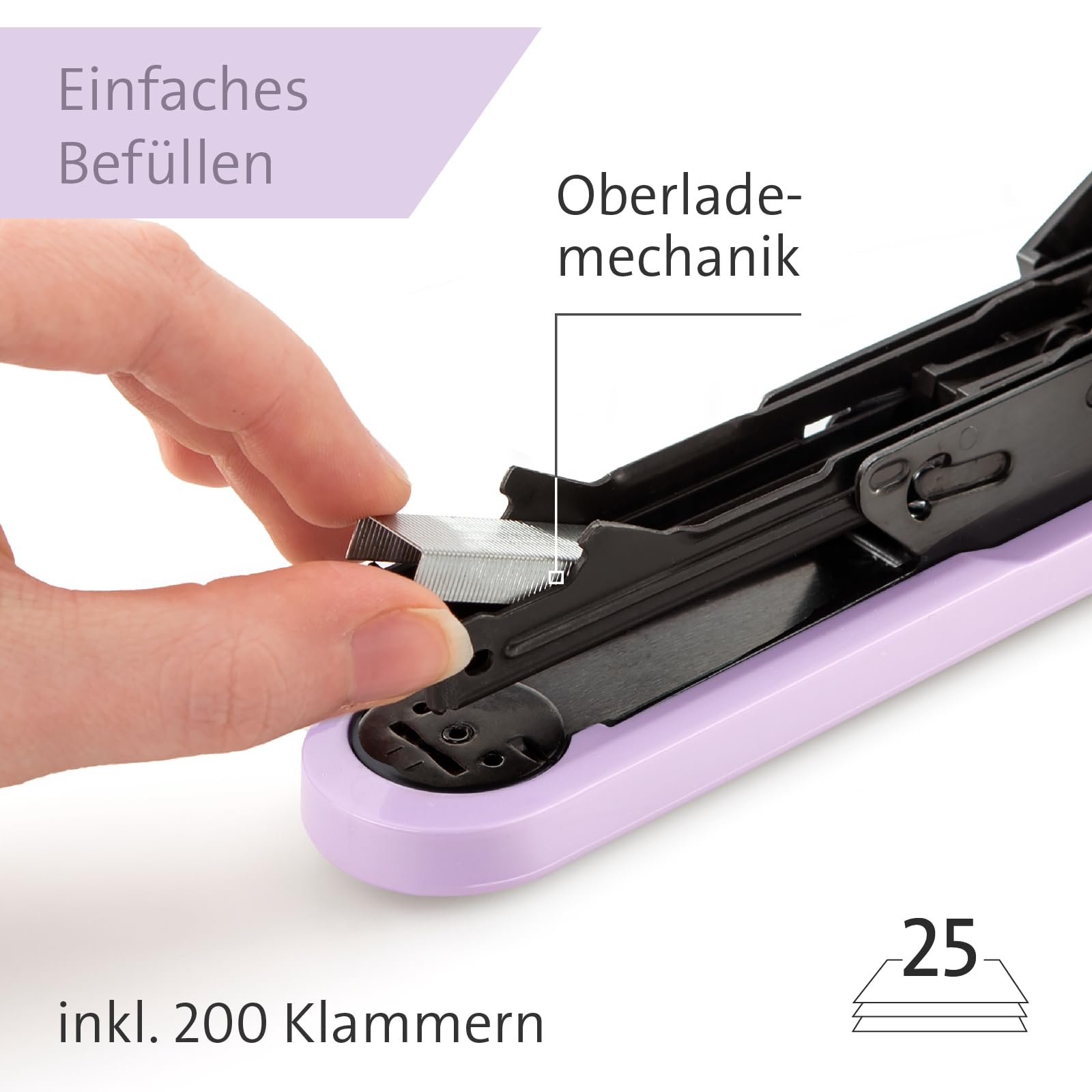 NOVUS B2 Color ID 2.0 Stapler (25 Sheets Stapling Capacity, Top Loading Mechanism, Metal Device with Plastic Sheath - Image 4