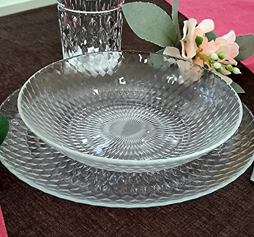 Servizio Piatti In Vetro Carine Nero 18 Pezzi Per 6 Persone – Made In France, Elegante E Resistente