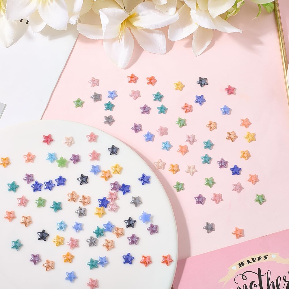 SUNNYCLUE 1 Box 500Pcs Star Cabochon Flatback Charms Stars Assorted Random Mixed Color Glass Shapes Bead Cabochon Scrapbooking Embellishments for DIY Craft Card Making Jewelry Cell Phone Decoration - Image 3