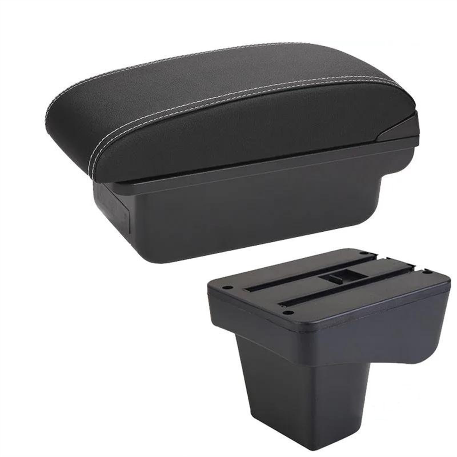 NMJLQW Storage Rack Armrest Retrofit parts dedicated Car Armrest Center Storage box car accessories Interior For Suzuki For Vitara(C3 Black white NOUSB)