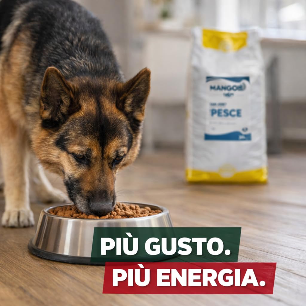 Mangolè Tasty Dog Adult Pesce 20 kg Croccantini per Cani Adulti Tutte le Taglie Alimento Completo con Proteine Animali 25% Made in Italy