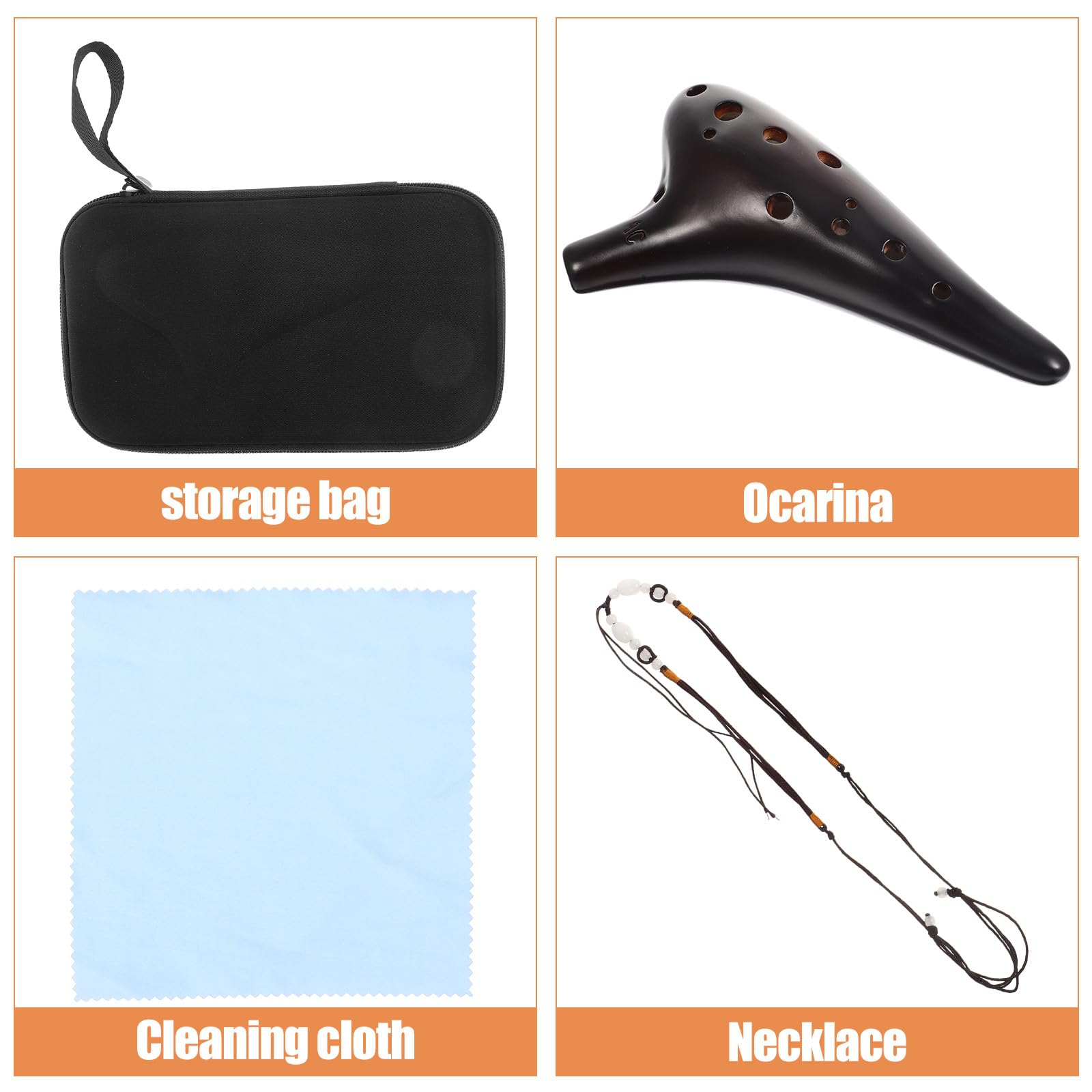 ABOOFAN Ocarina 12 Trous en Poterie Soprano C Tonalité Instrument de Musique Traditionnel pour Débutants Flûte à Vent Acoustique Apprentissage et Entraînement Musical