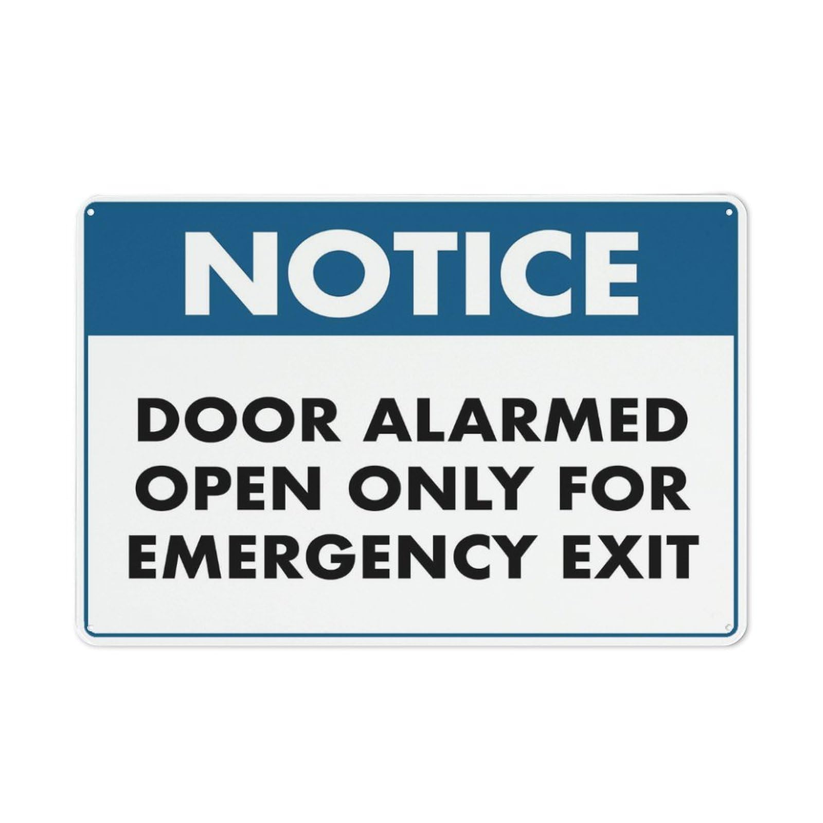 Notice Door Alarmed Open Only For Emergency Exit Sign 12X8 Inch Tin Sign Great For Garden And Yard Wall Decor