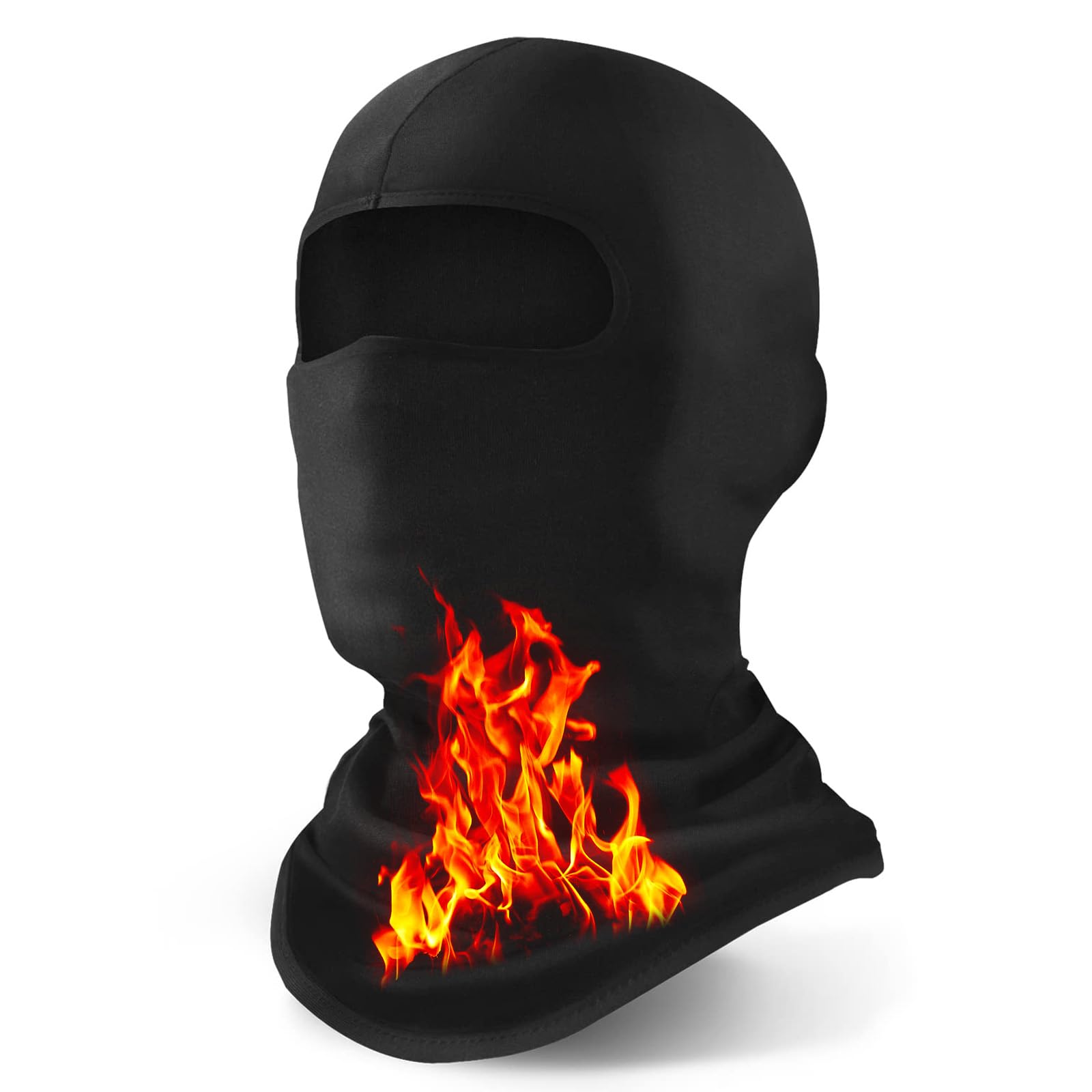 Xeoxarel Winter Face Mask Thermal Balaclava Cold Weather Windproof Full Face Cover Fleece Black