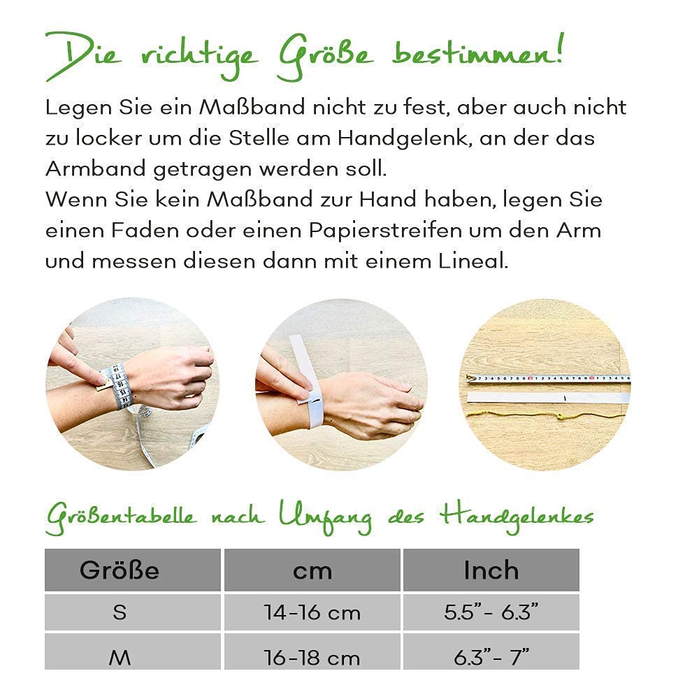 Tigereisen Edelstein Armband Edelsteinschmuck Set Holzbox Jute-Täschchen Affirmationskarten LEBENSKRAFT Naturstein & Lavastein
