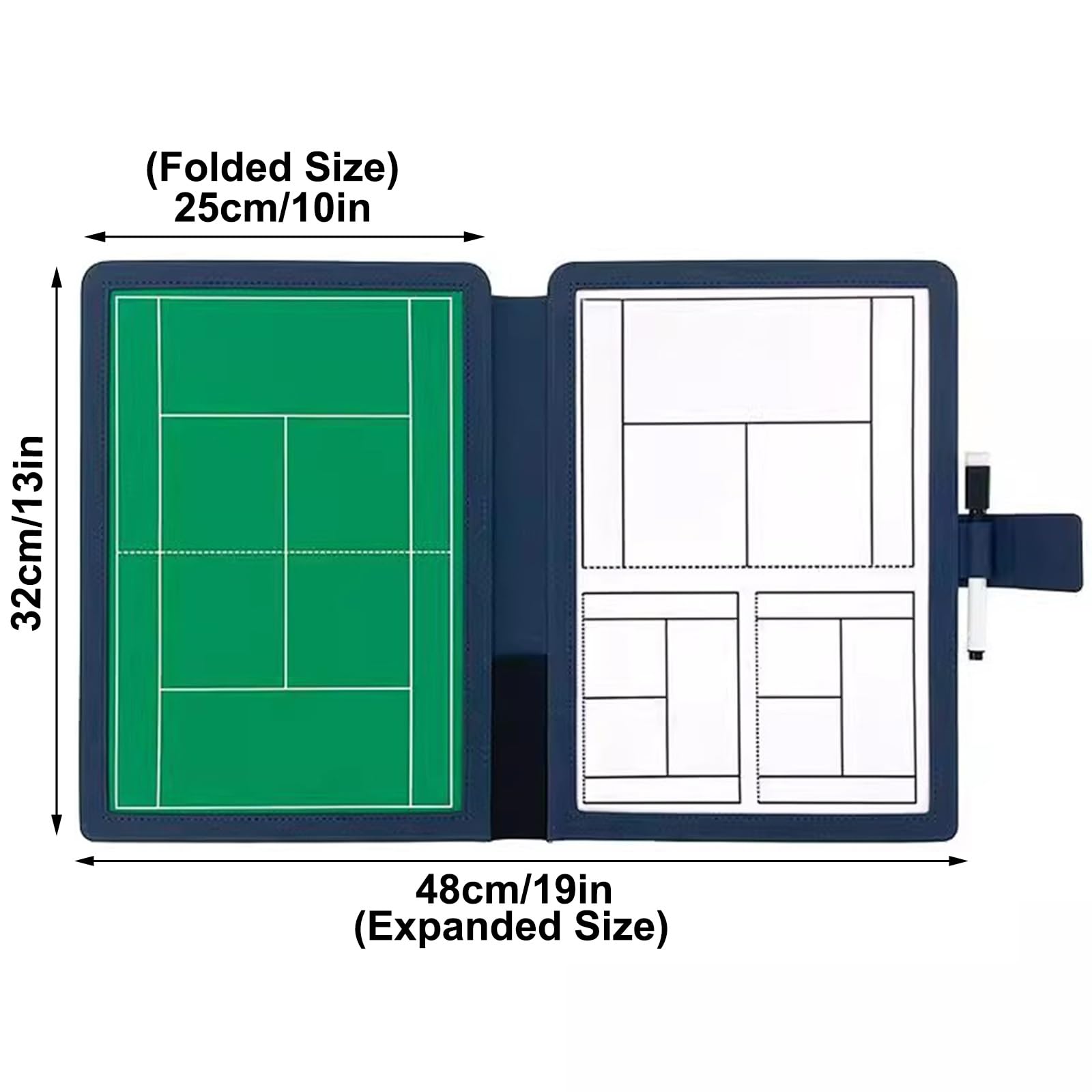Cartellina Allenatore con Penna Magneti, Lavagnetta Strategie, Lavagna Magnetica per Allenamento e Analisi dei Giochi, Lavagna per Allenatori di Tennis, con 2 Pennarelli per Lavagna Bianca