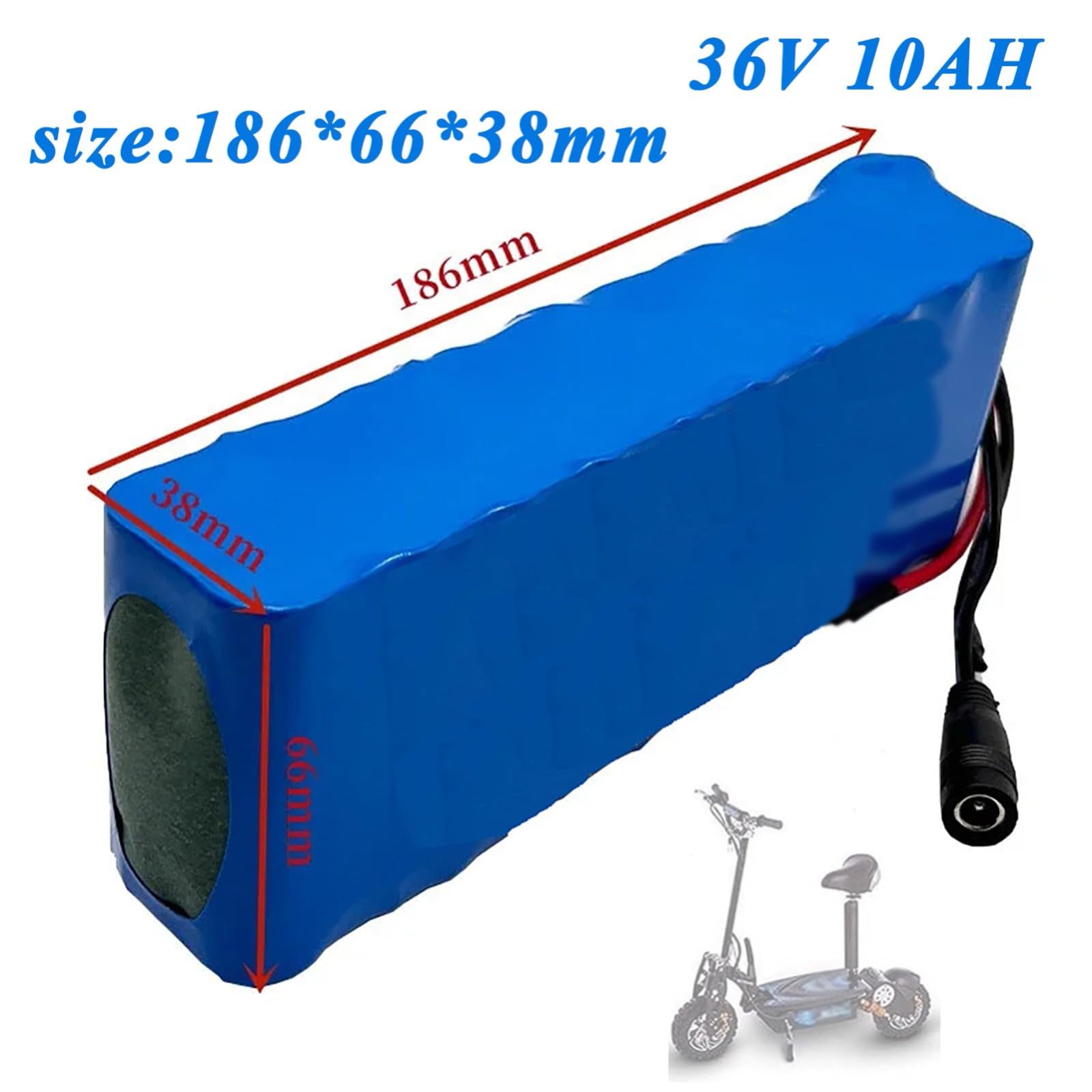 Batteria 36V 10Ah Per E-Bike E Monopattini Elettrici, Batteria Agli Ioni Di Litio Impermeabile Per Monopattini Elettrici E Go-Kart, Con Protezione BMS Integrata