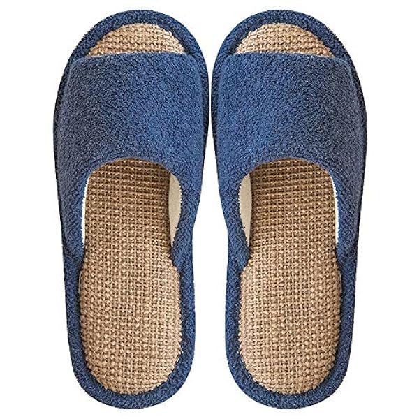 Comfort Memory Foam Slippers,House Slipper Wool-Like Plush Fleece Lined Indoor Outdoor Easy Care Anti-Skid Washable Comfortable Rubber Sole,Darkblue,41~42 (Darkblue 41~42)