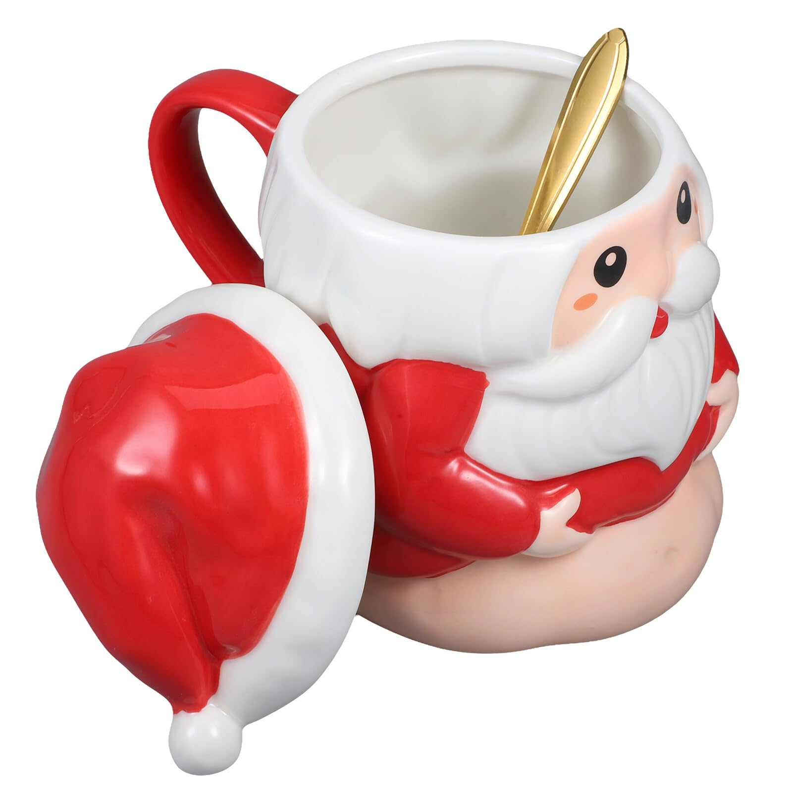 Zerodeko Taza Navideña de Papá Noel de Cerámica Decorativa para Té para Fiestas de Navidad