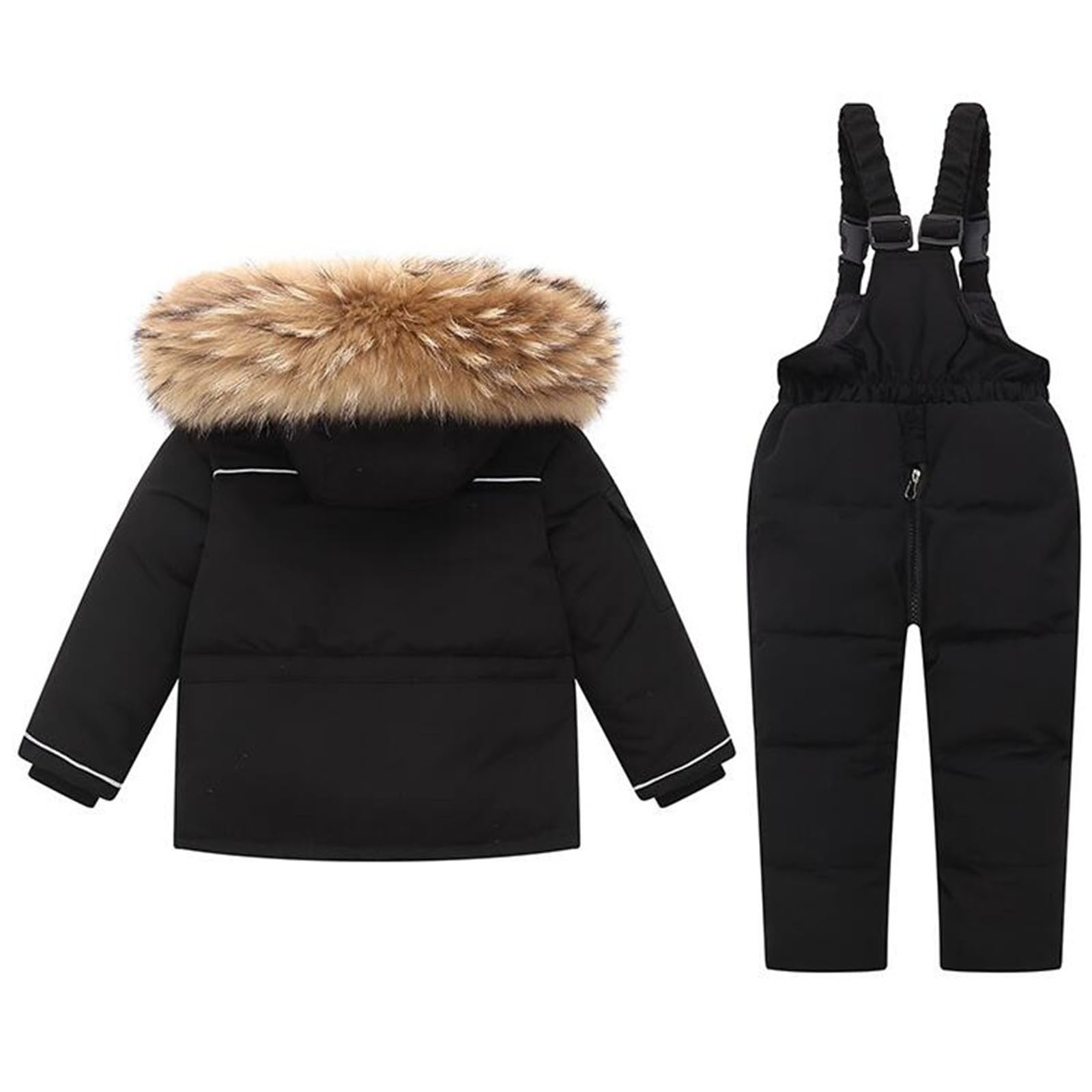 Tuta Sci Bambina 2 Pezzi Tute Impermeabili Completo Caldo Piumino E Pantaloni Imbottiti Set Con Cappuccio Per All'Aperto Con Tasche Abbigliamento Neve