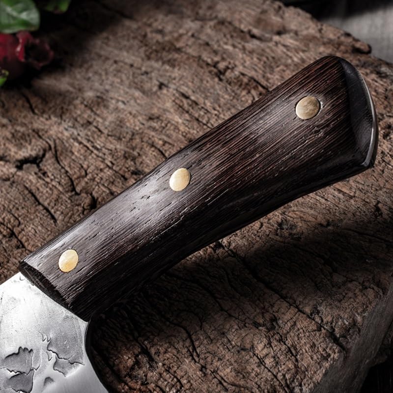 MAYiT Meat Cleaver Knife, Slaughter Knife Cutting Meat Multi-purpose Knives Hand Forging Kitchen Chef Tools Cooking Slicing Chopper Chinese Cleaver