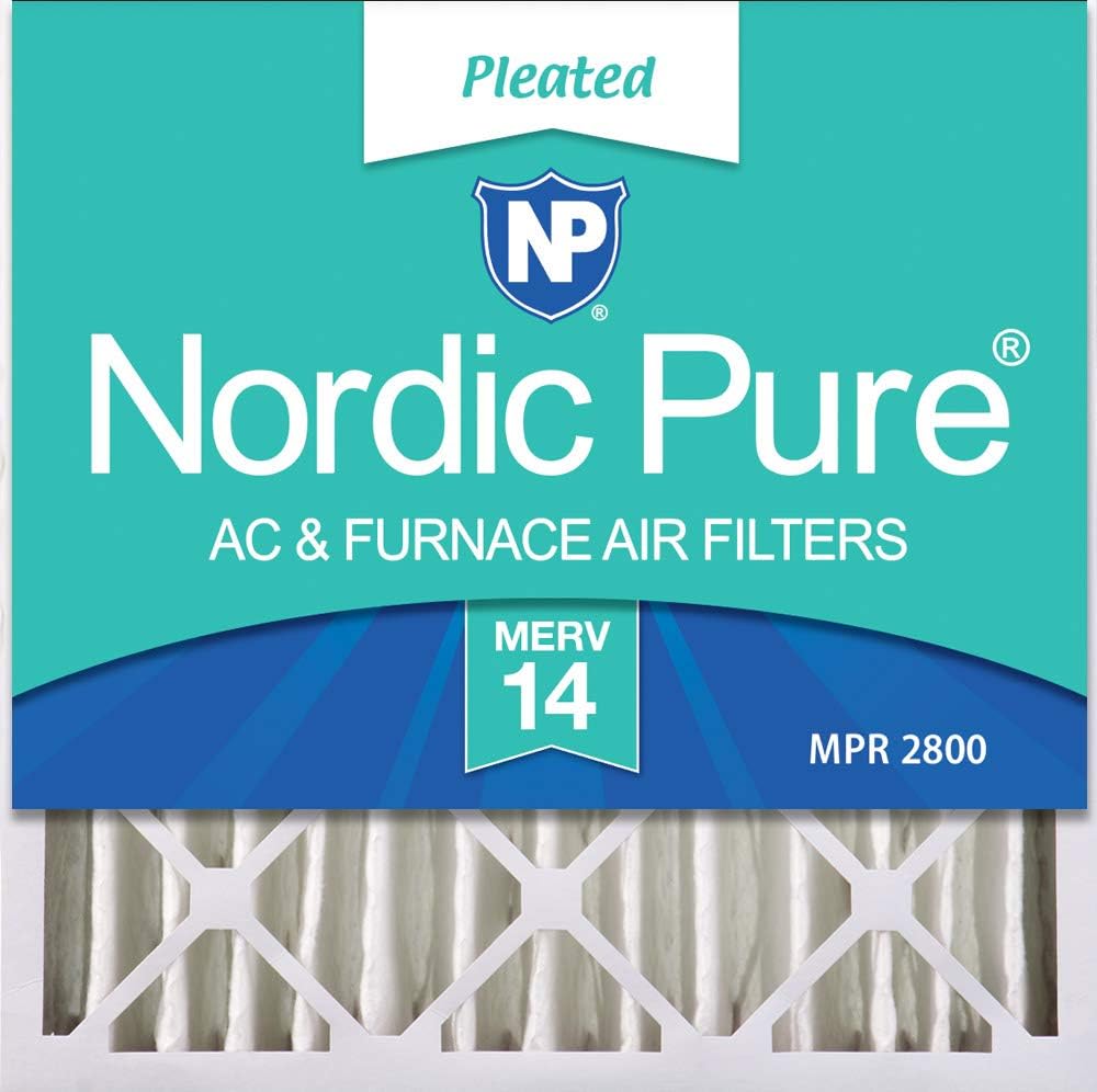 Nordic Pure 20x20x4 MERV 14 Pleated AC Furnace Air Filter 1 Pack Air